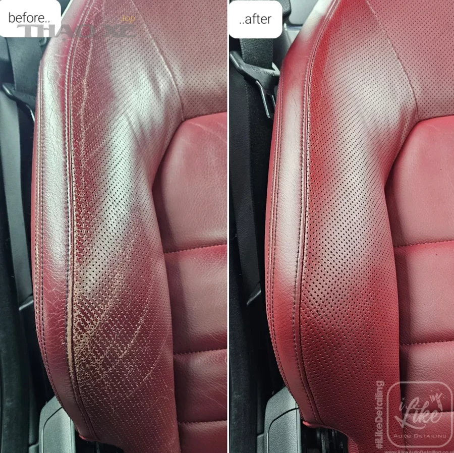 Ghế da ô tô trước và sau khi phục hồi (before/after)