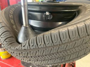 Tire pressure sensor in tire 1