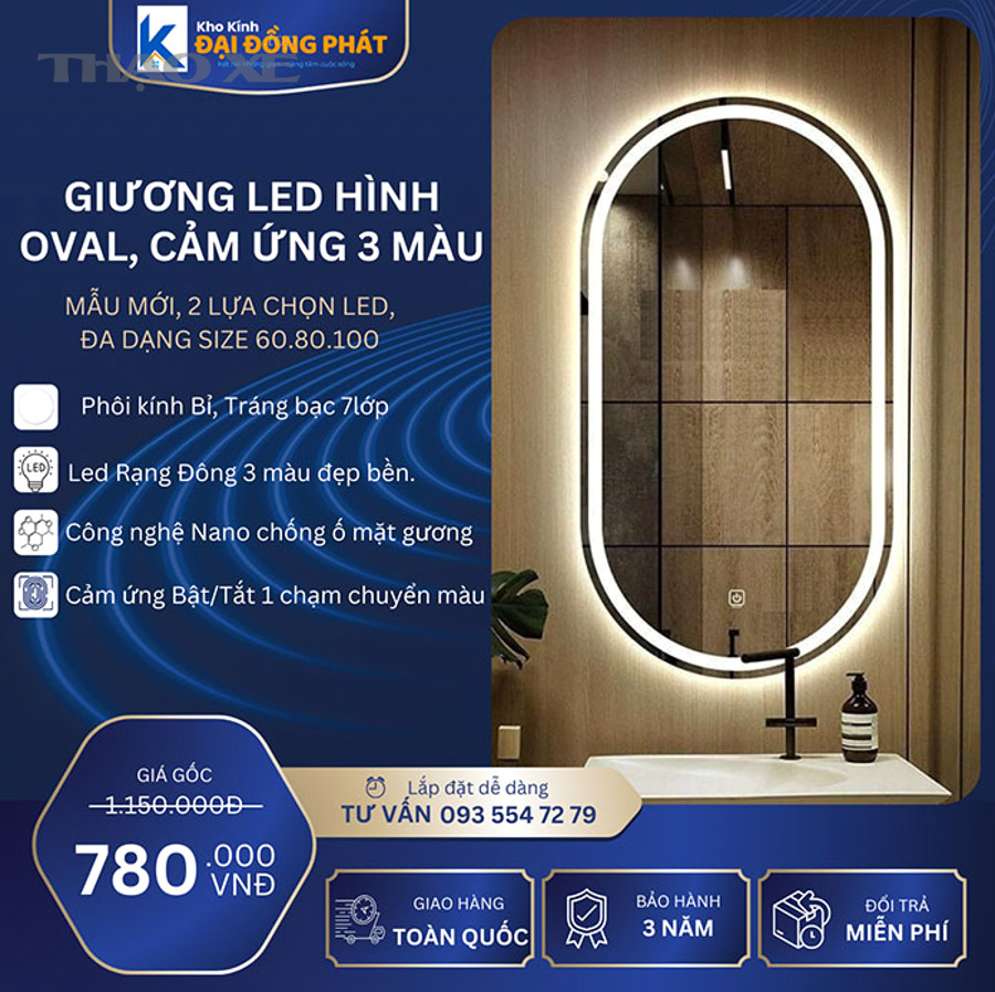 guong led hinh oval