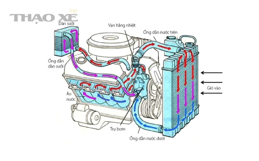 Cụm HVAC trên ô tô nơi liên quan đến két sưởi và đường thoát nước điều hòa