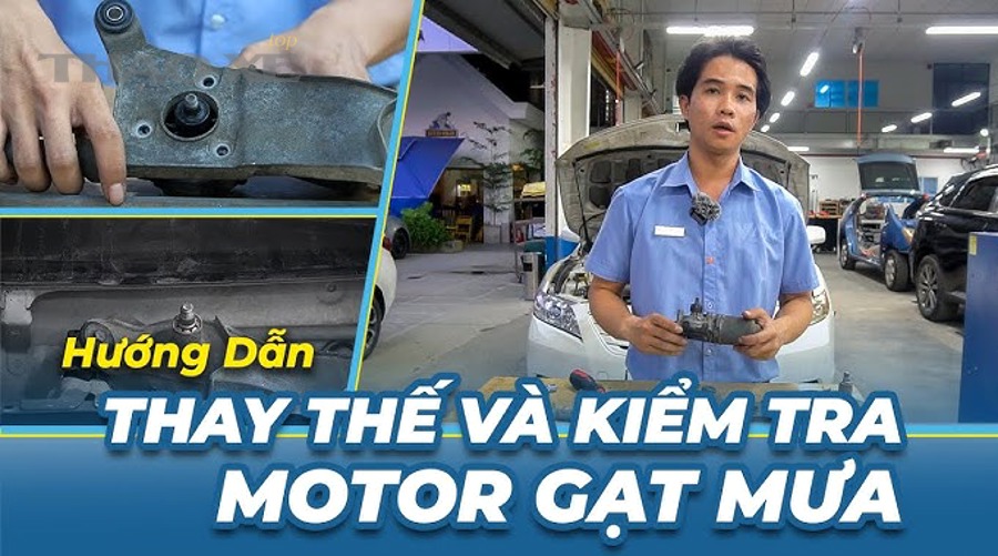 Kỹ thuật viên ghi checklist kiểm tra hệ thống gạt mưa trên ô tô