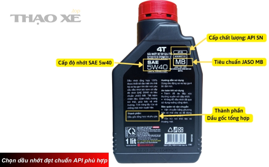Các chai dầu nhớt với nhiều cấp SAE và tiêu chuẩn khác nhau