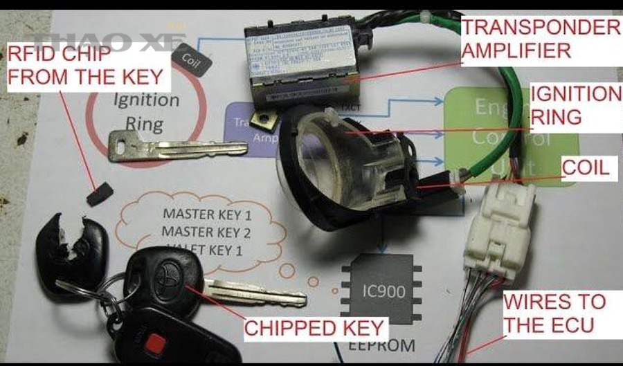 ECU động cơ liên kết với hệ thống immobilizer để quyết định cho phép khởi động