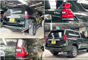 toyota landcruiser prado xanh la mop nap cop rach can sau vo den hau quangducaut