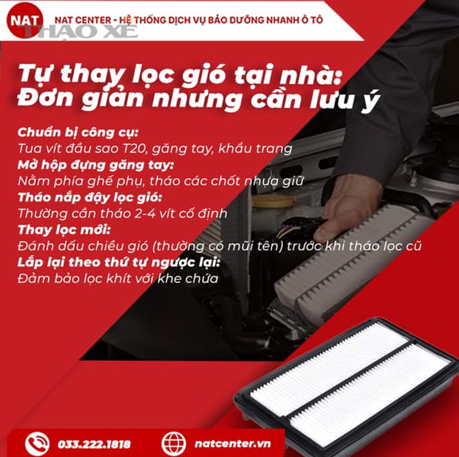 Khoang động cơ ô tô với vị trí hộp lọc gió động cơ
