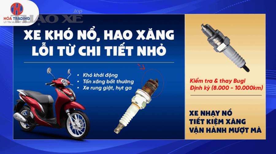 Cấu tạo bugi đánh lửa và điện cực