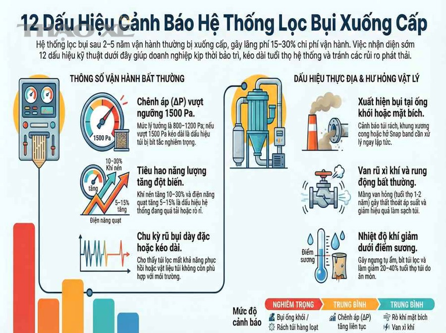 12 dau hieu he thong loc bui xuong cap pth vietnam