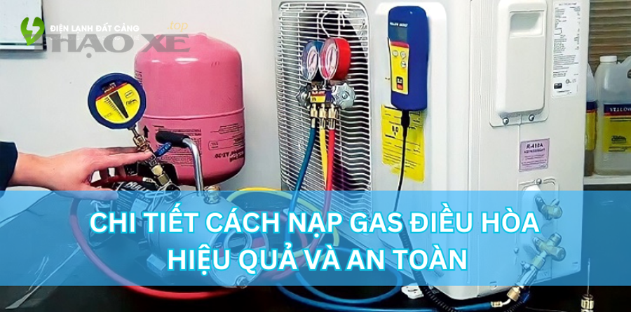Kỹ thuật viên kiểm tra máy lạnh và thực hiện hút chân không trước khi nạp gas