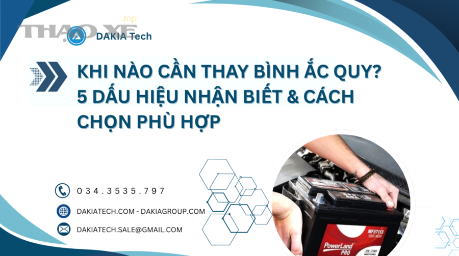 Bình ắc quy ô tô đặt trong khoang động cơ