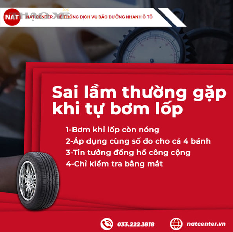 Tài xế mới cần thực hiện quy trình bơm lốp như thế nào để tránh sai lầm?