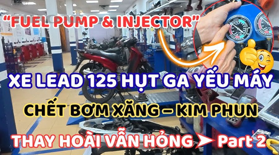 Xe máy chạy tải nặng leo dốc dễ bộc lộ lỗi bơm xăng yếu