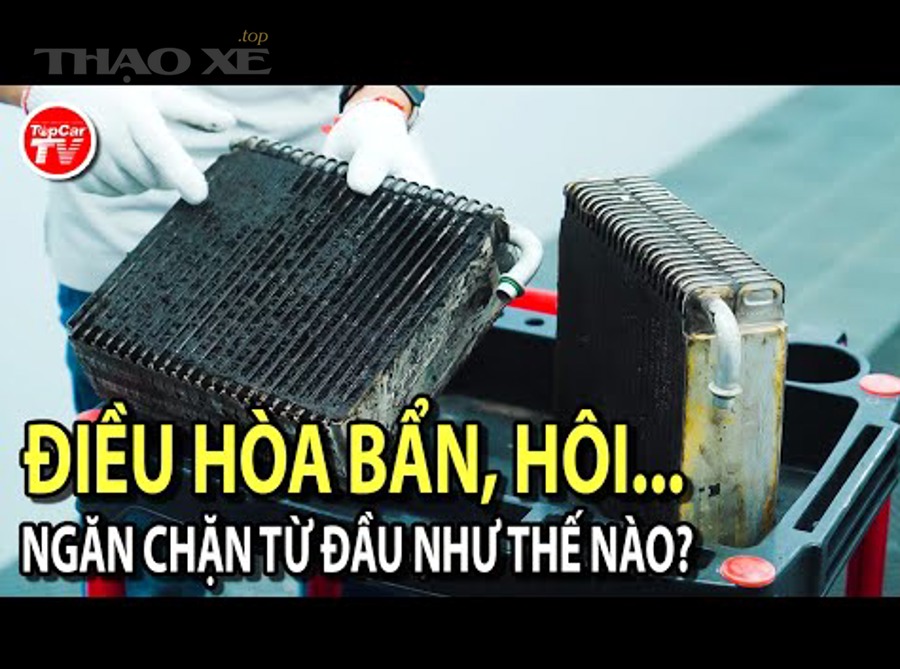 Dàn lạnh điều hòa ô tô bám bẩn và đọng nước dễ gây mùi hôi