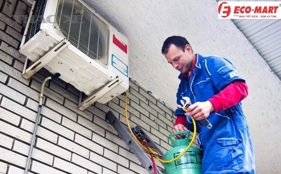 Dàn nóng điều hòa (cục nóng) đặt ngoài trời - minh họa