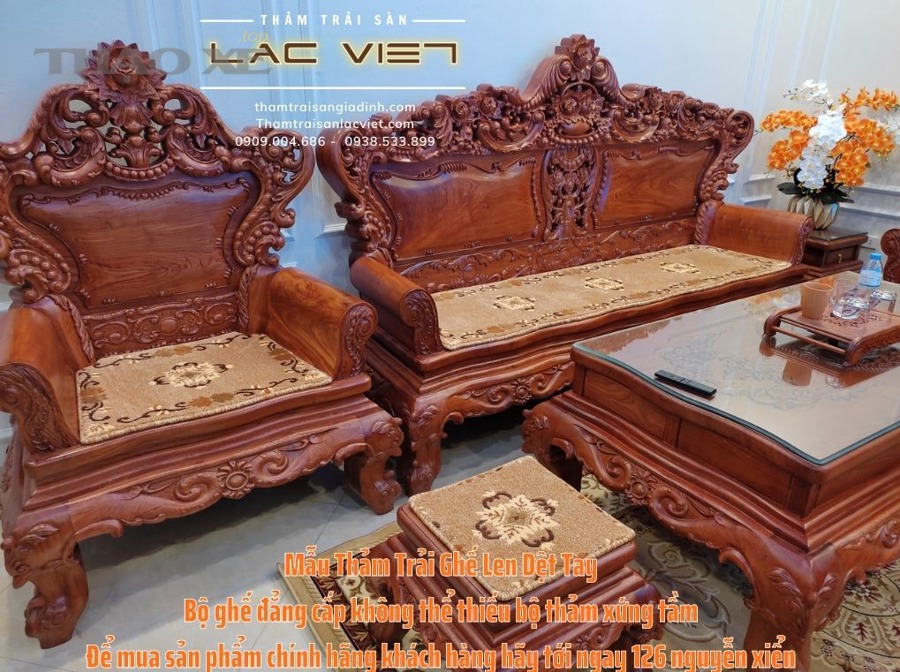 tham trai san lac viet com Bo Tham Trai Ghe Go Len Det Tay Louis Hoang Gia 1